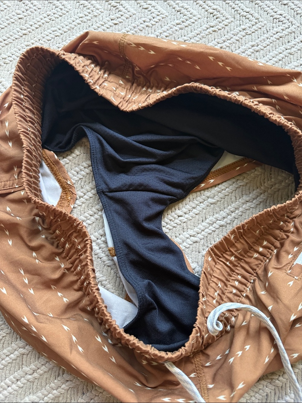 Vuori Women's Brown Athletic Shorts with White Drawstring - Picture 3 of 3